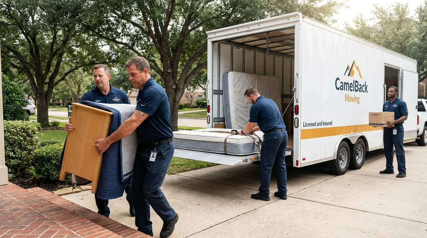 Crew loading residential truck for cross-state move from Gretna, NE